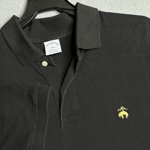 Brooks Brothers Performance Polo Shirt Mens Large Black Slim Fit 1818 Cotton